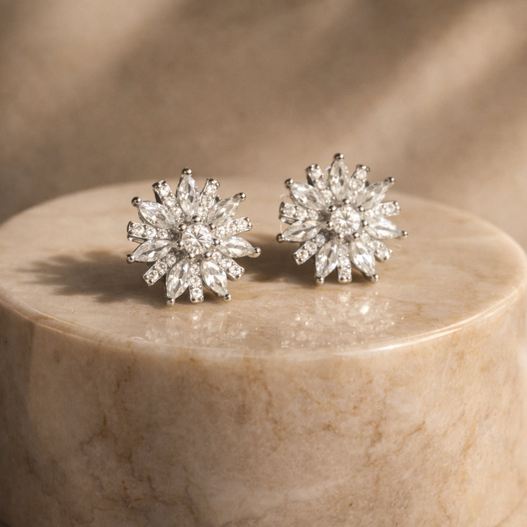 Flora Glow Studs Pure 925 Silver