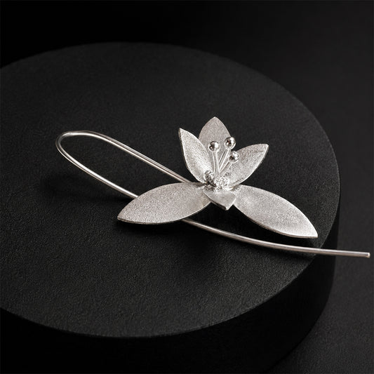 Silver Floral Ear Cuff