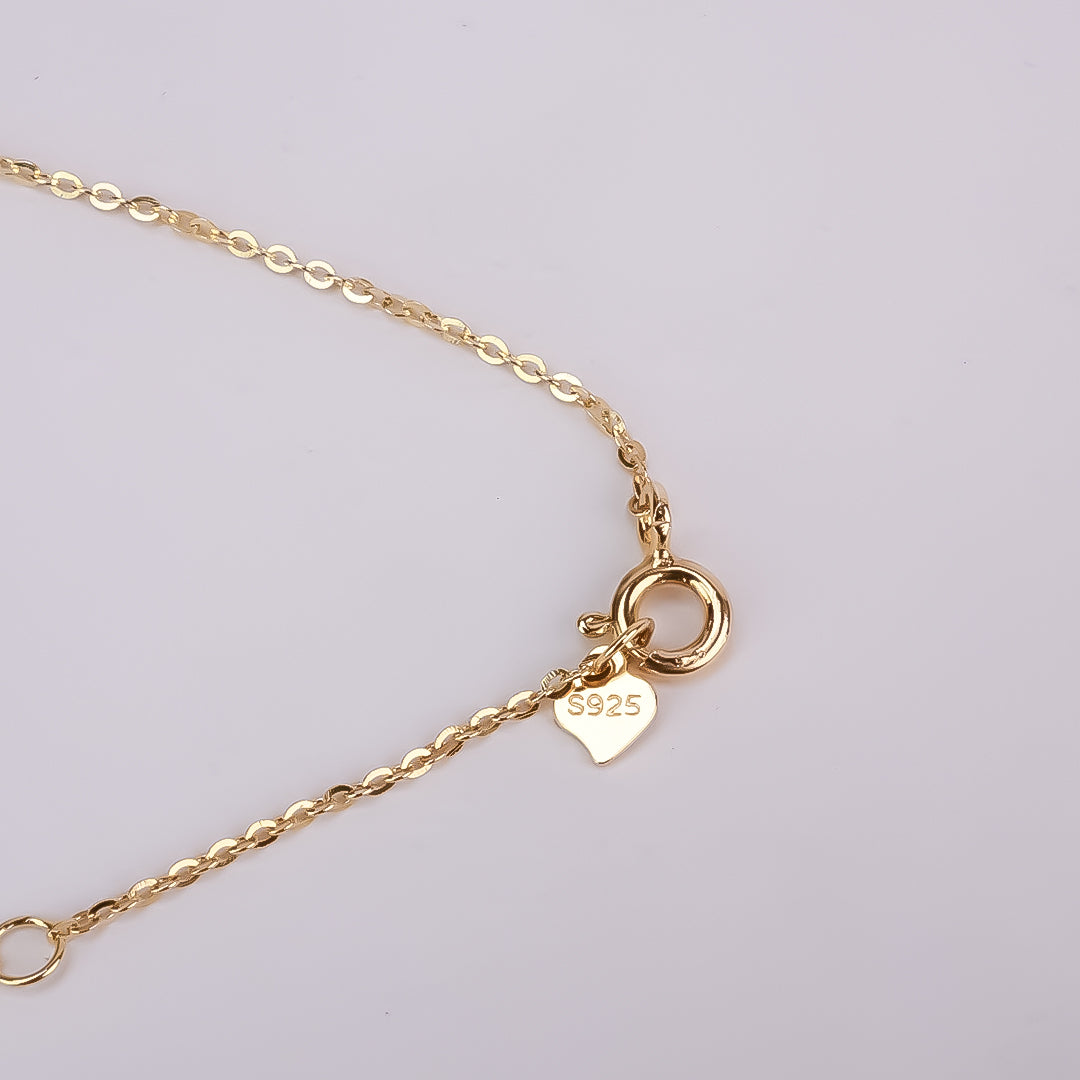 Flower Rhodium Plated 925 Silver Necklace