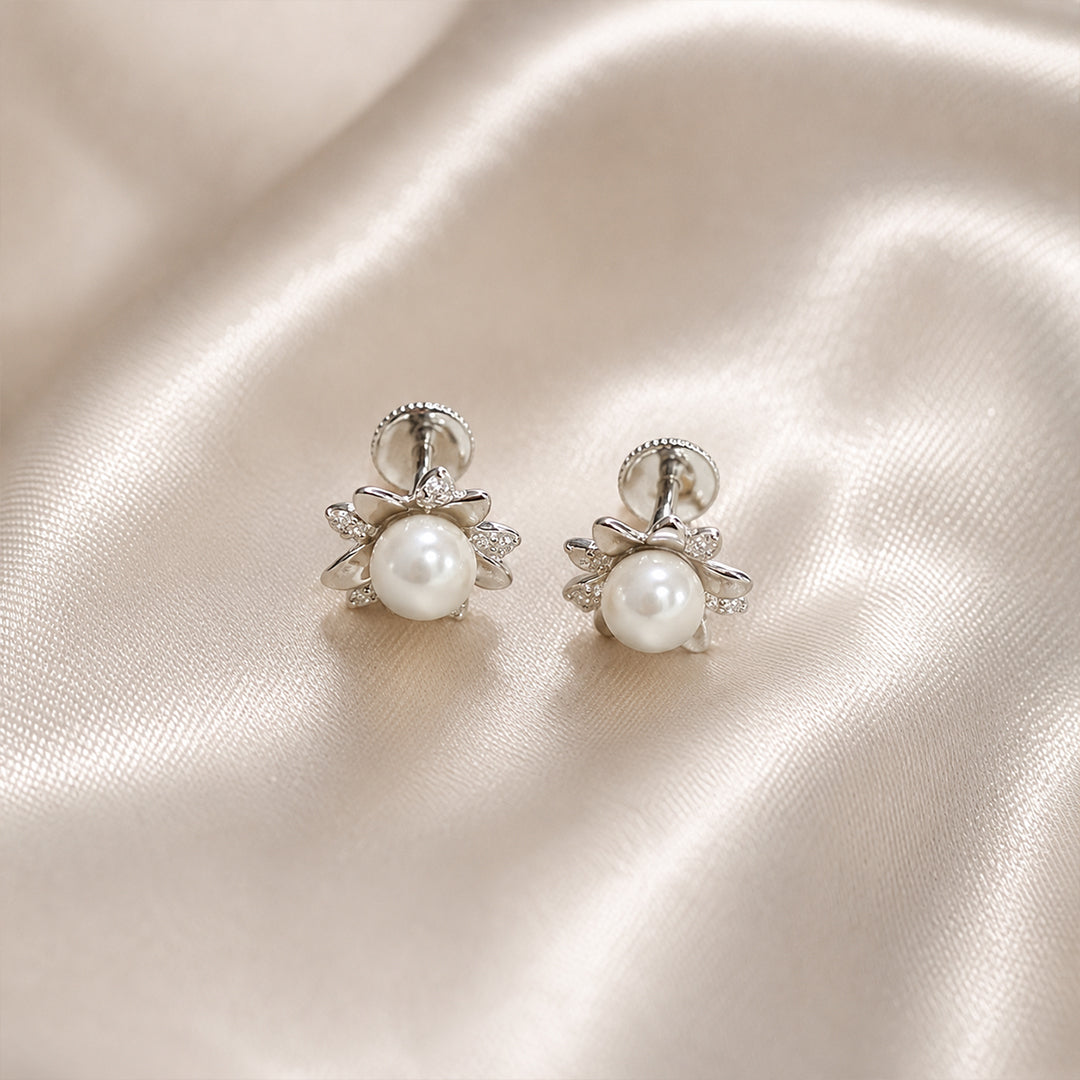 Pearl Bloom Stud Earrings