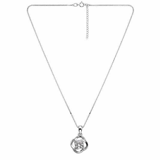 Sparkle Bloom Silver Necklace