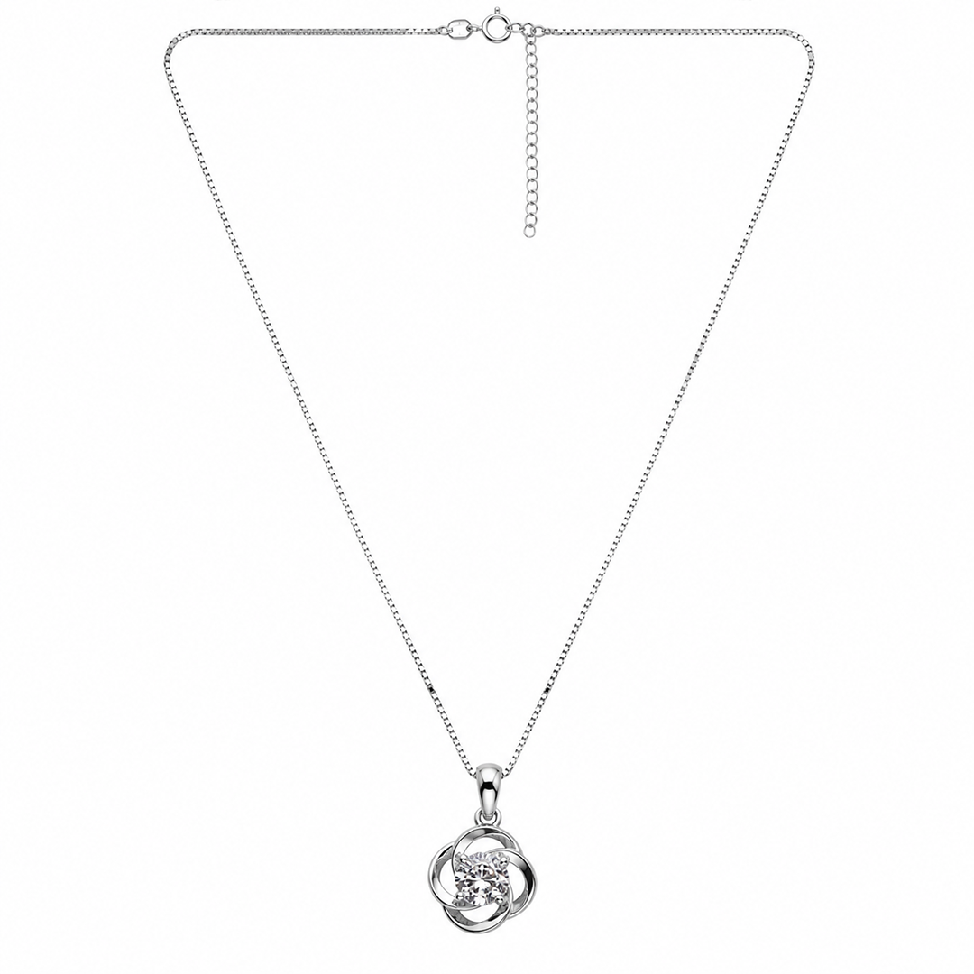 Sparkle Bloom Silver Necklace