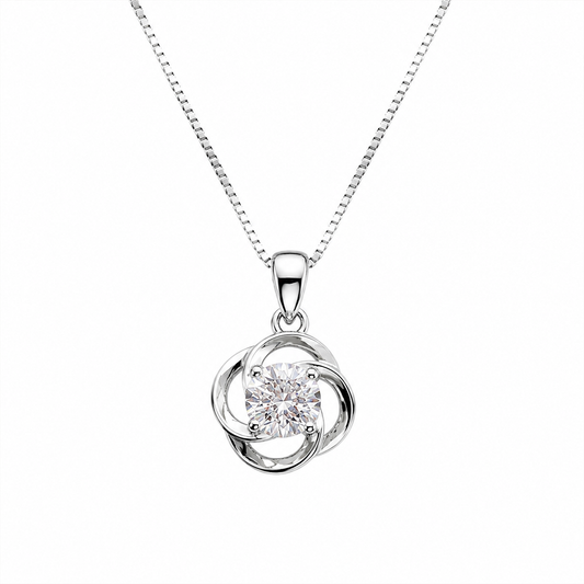 Sparkle Bloom Silver Necklace