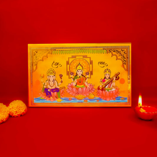 Subh Diwali Musical Gift Box with Pure Silver Coins(6g)And Puja Experience