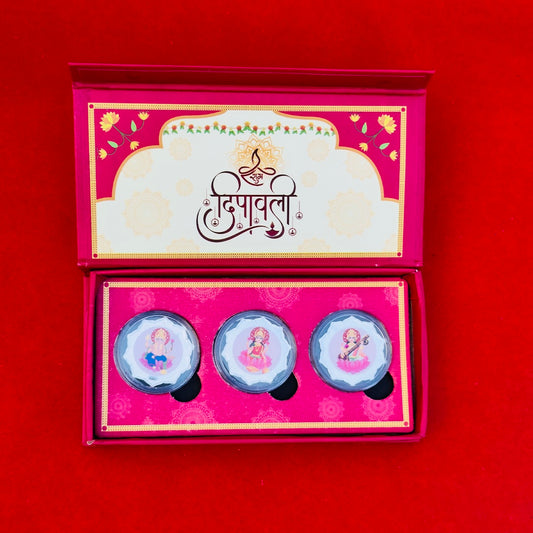 Subh Diwali Pure Silver Coin Folder(3 Coins x 2g)