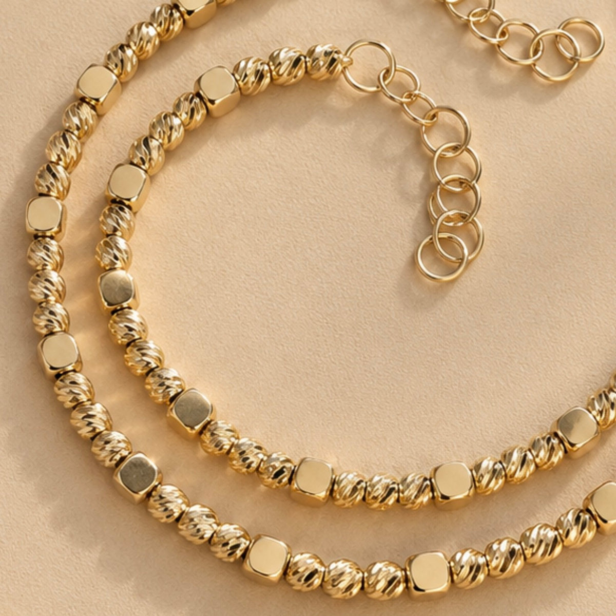 Taravya Luxe Twist Beaded 925 Silver Anklet Taravya