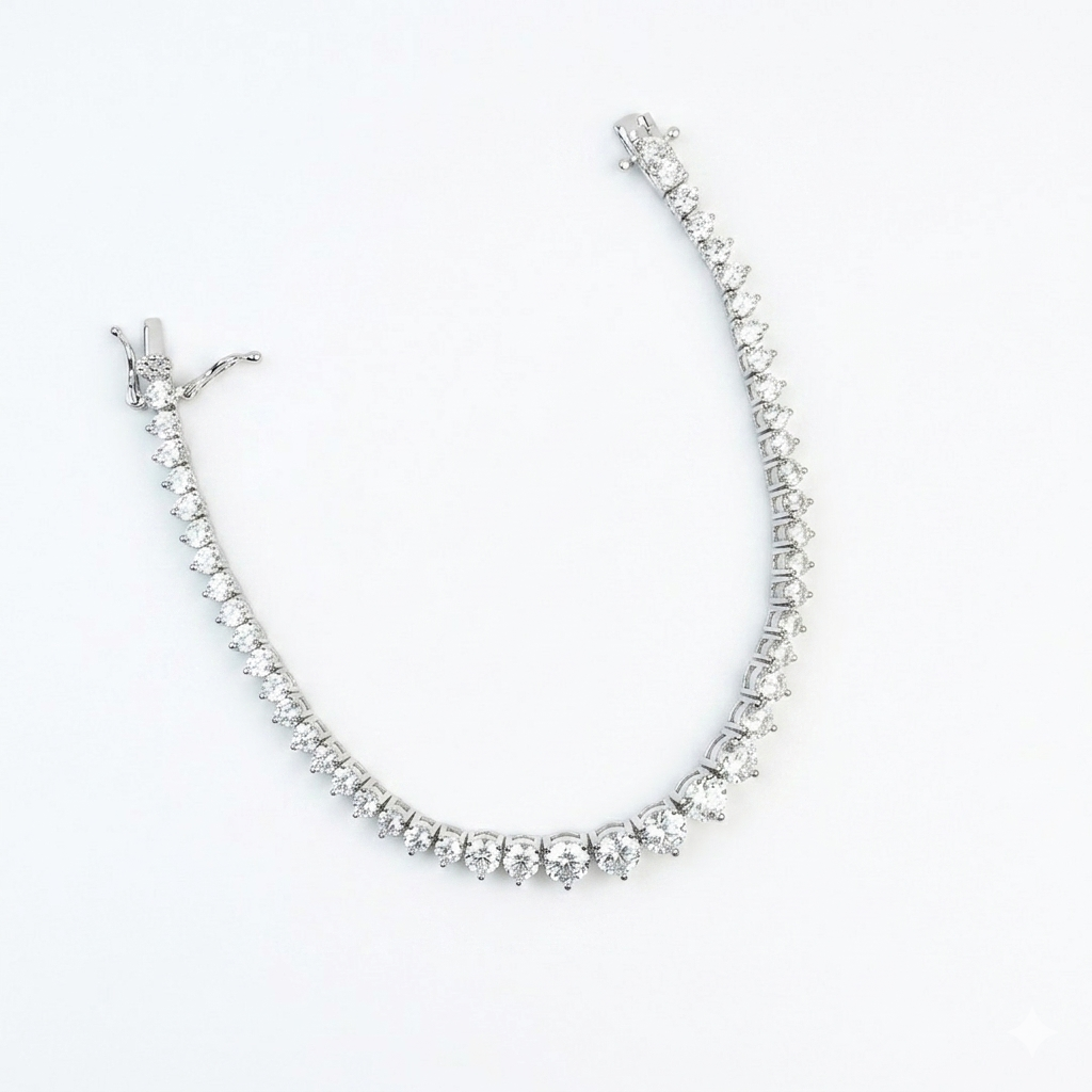 Luxe Bold Tennis 925 Silver Bracelet
