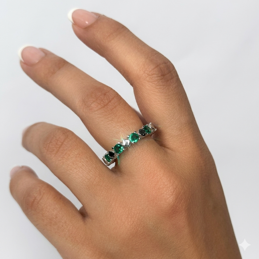Emerald Eternity Band Ring (Size 6)