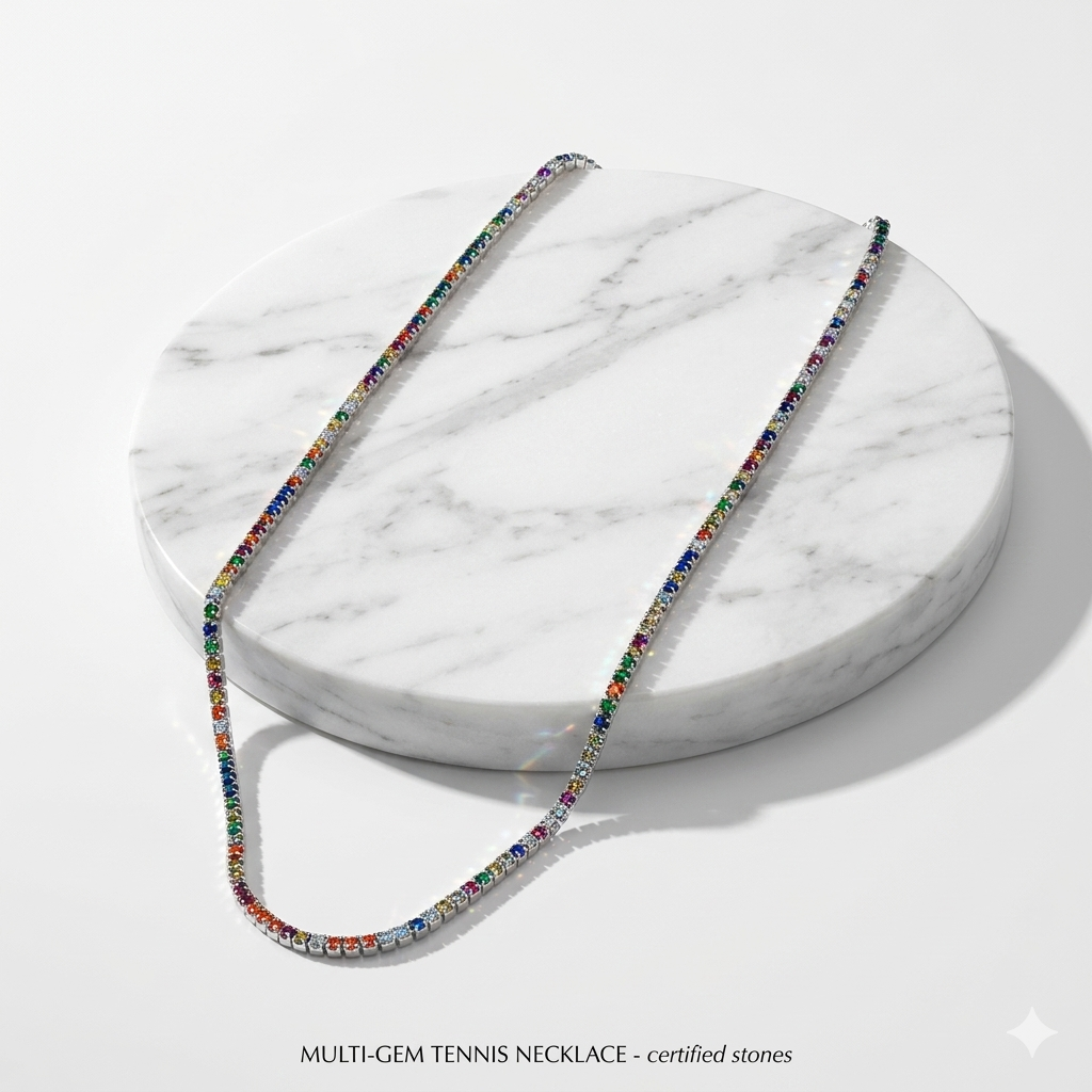Prism Aura Pure 925 Silver Necklace