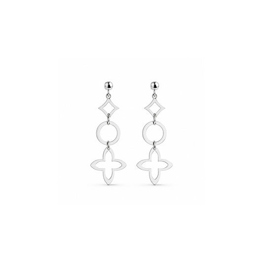 Geometric Clover Drop Earrings