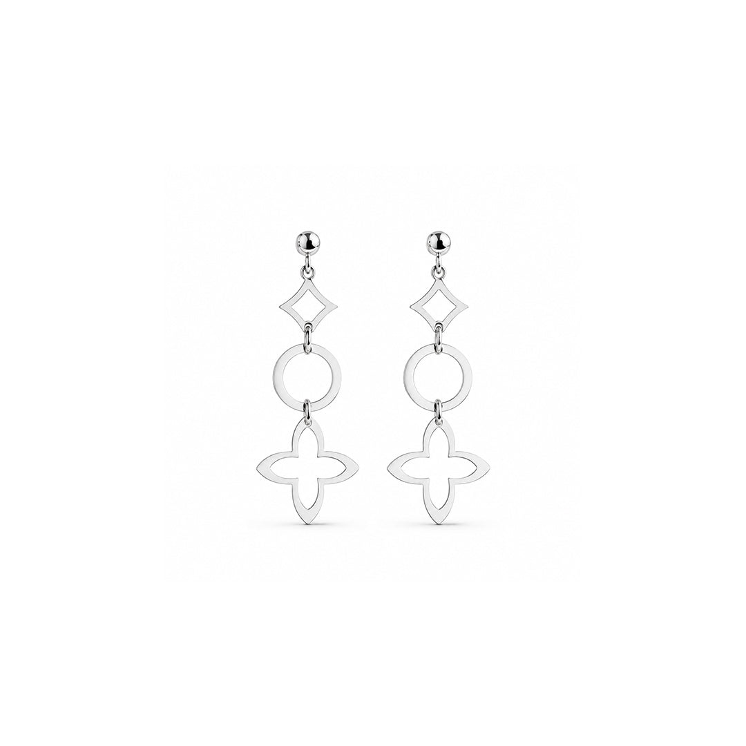 Geometric Clover Drop Earrings