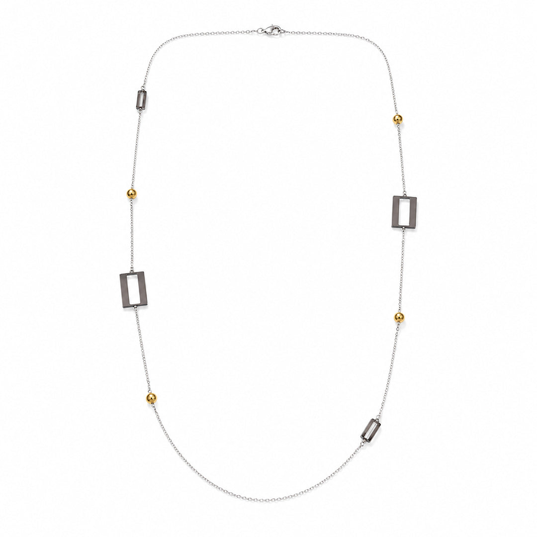 Geometric Dual-Tone Station Necklace