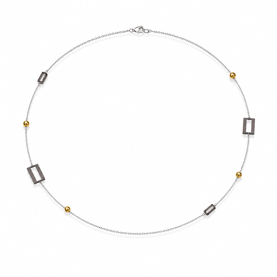 Geometric Dual-Tone Station Necklace
