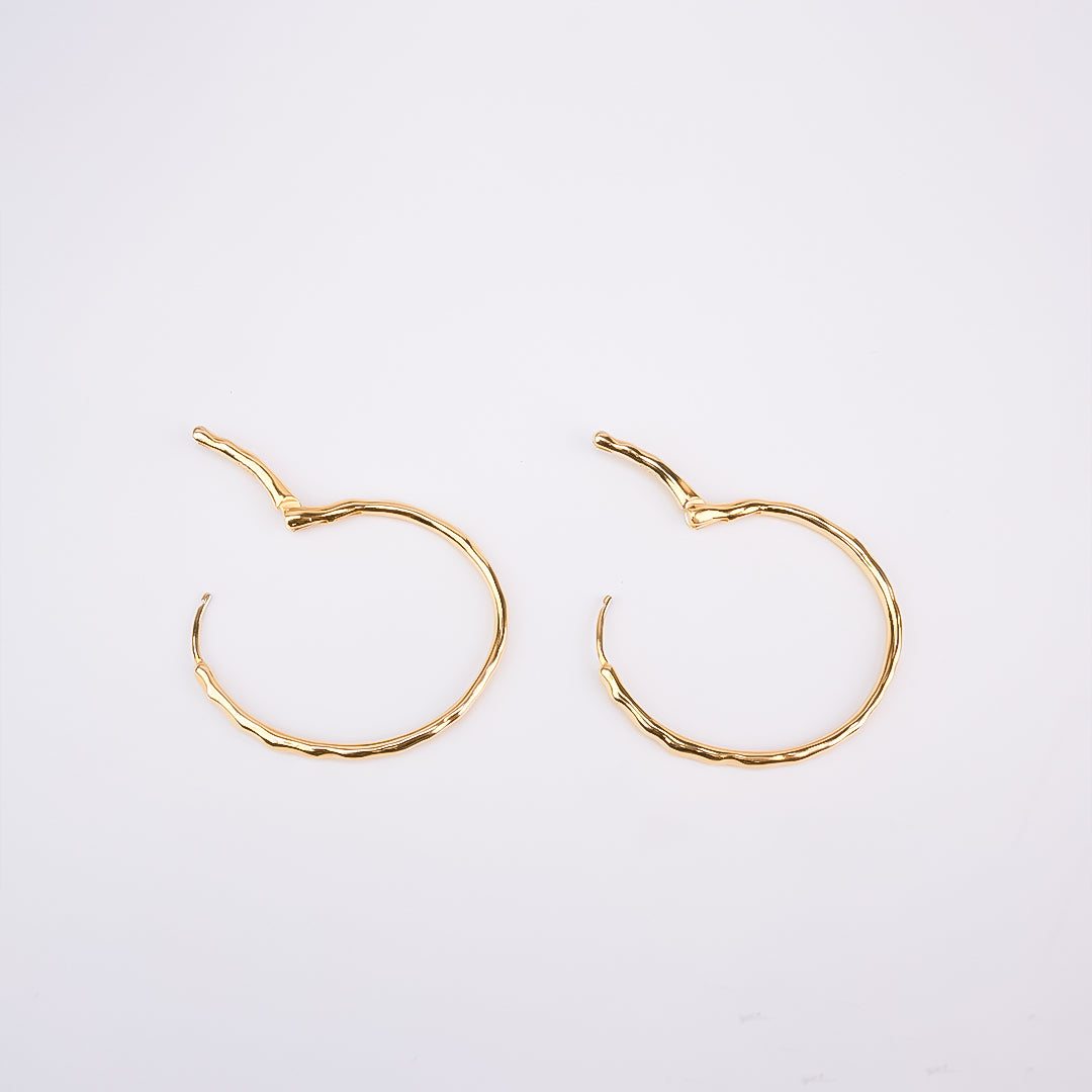 Chunky Gold 925 Silver Hoops