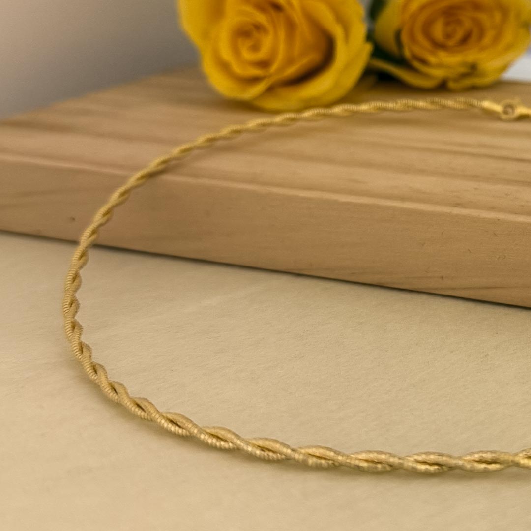 Gold Italian Wire Chain Pure 925 Silver