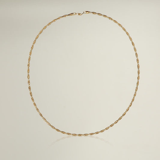 Gold Italian Wire Chain Pure 925 Silver