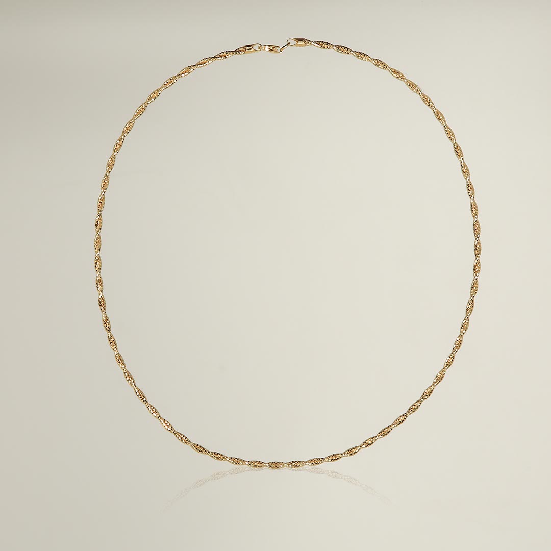 Gold Italian Wire Chain Pure 925 Silver