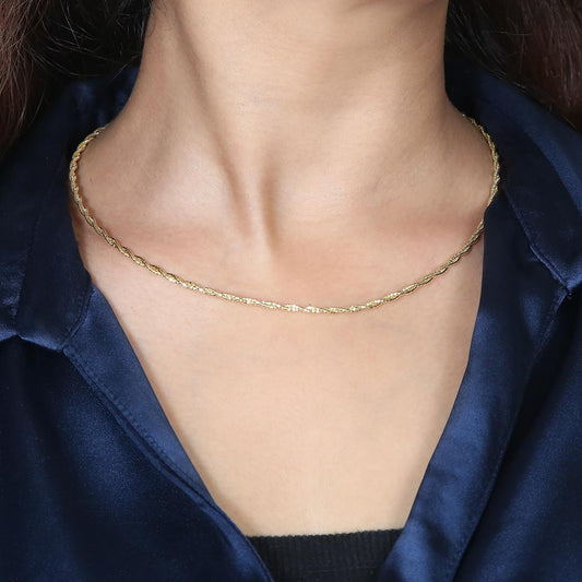 Gold Italian Wire Chain Pure 925 Silver