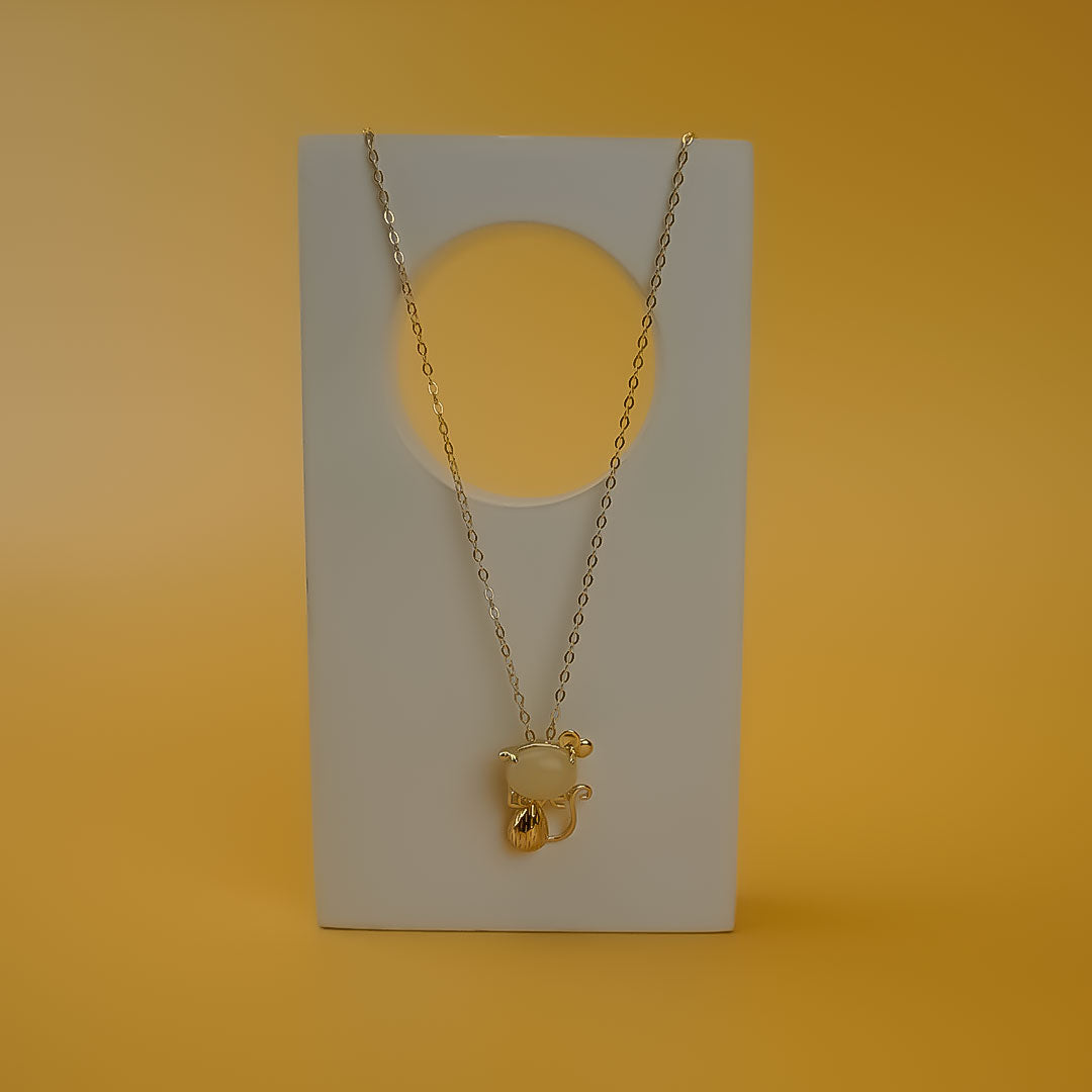 Golden Whiskers Necklace – 925 Sterling Silver with Gold Finish