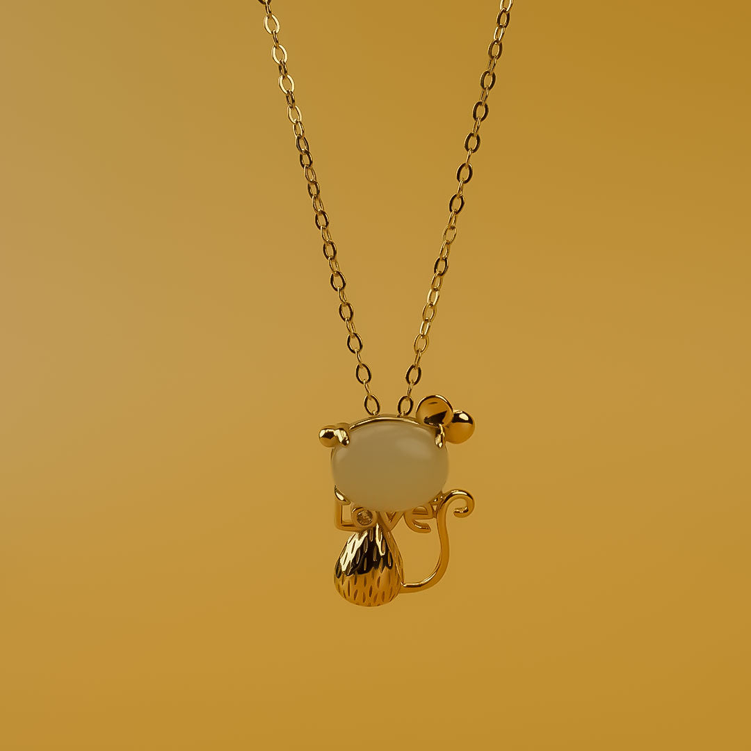 Golden Whiskers Necklace – 925 Sterling Silver with Gold Finish