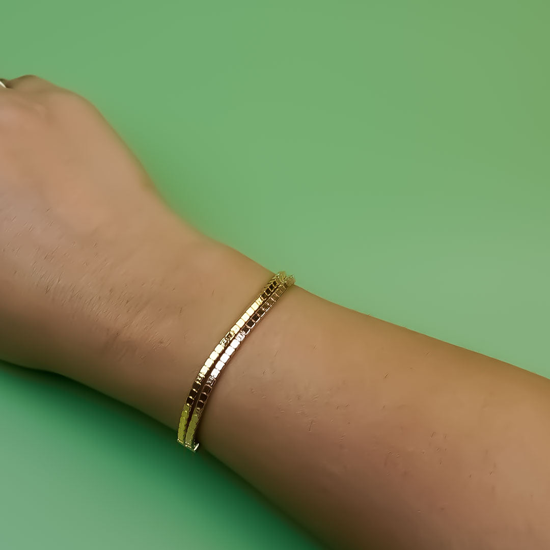 Dual Tone Reversible Tennis Bracelet