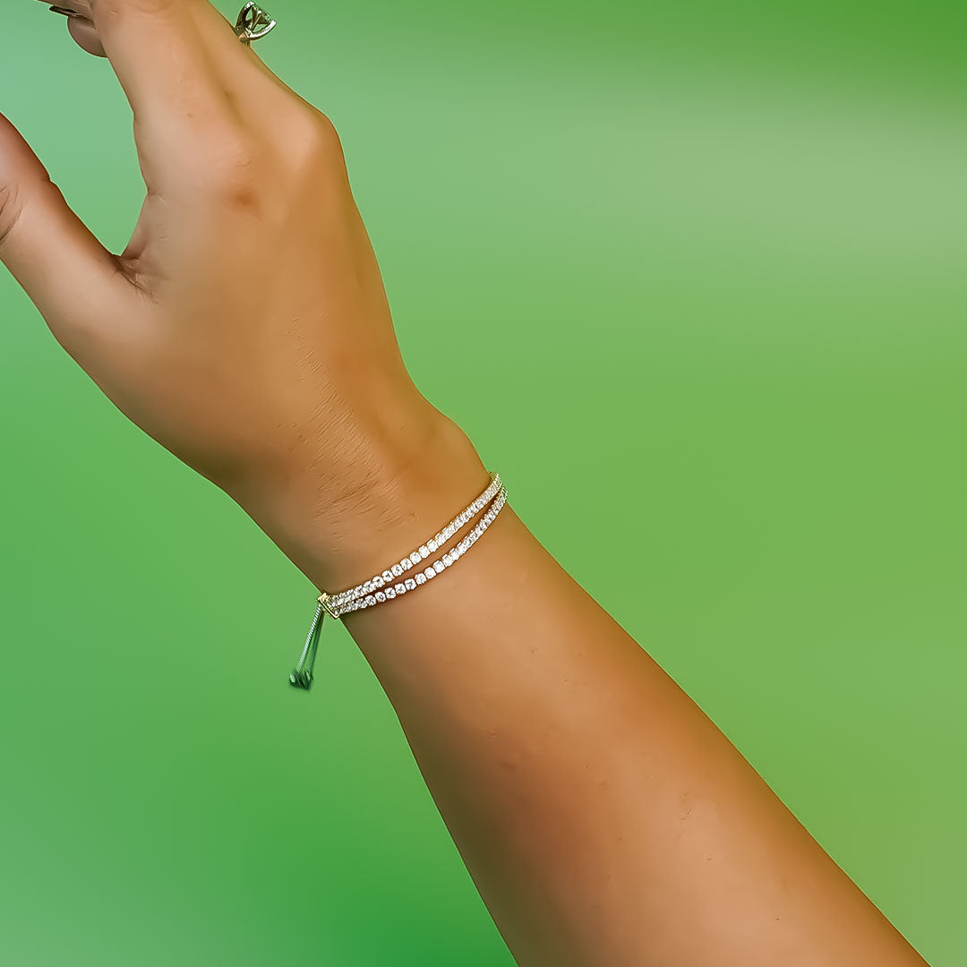 Dual Tone Reversible Tennis Bracelet