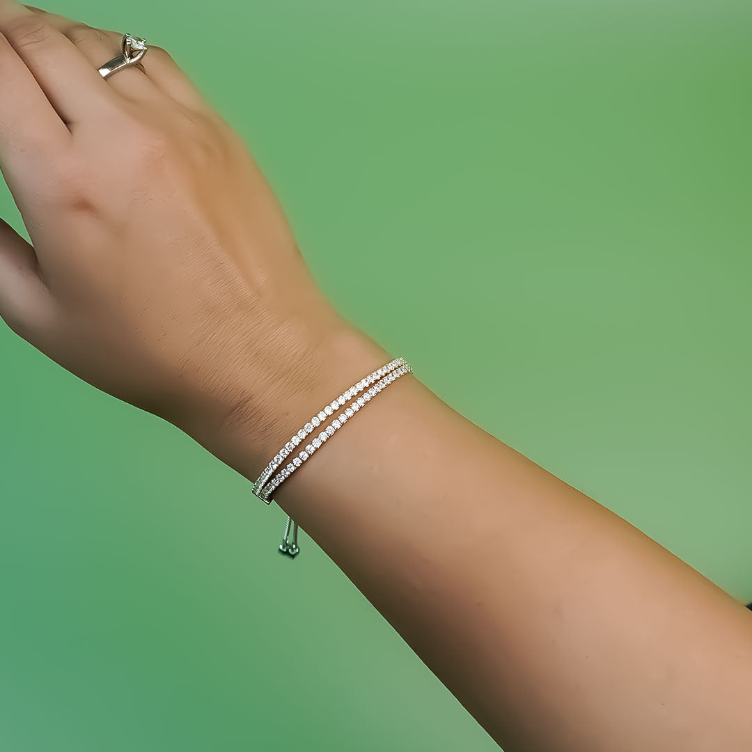 Dual Tone Reversible Tennis Bracelet