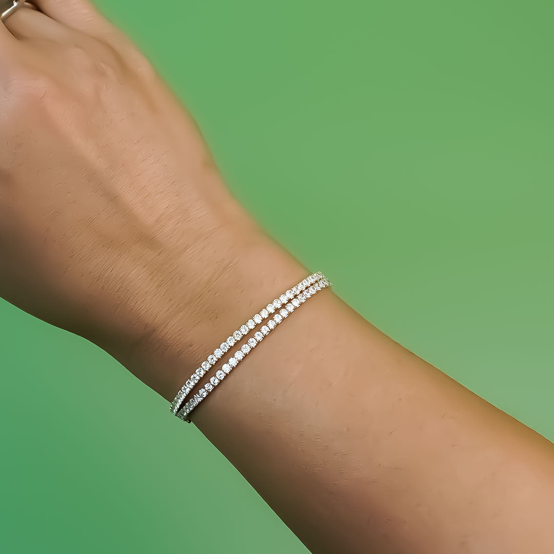 Dual Tone Reversible Tennis Bracelet