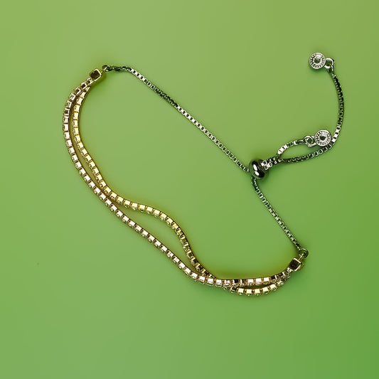 Dual Tone Reversible Tennis Bracelet