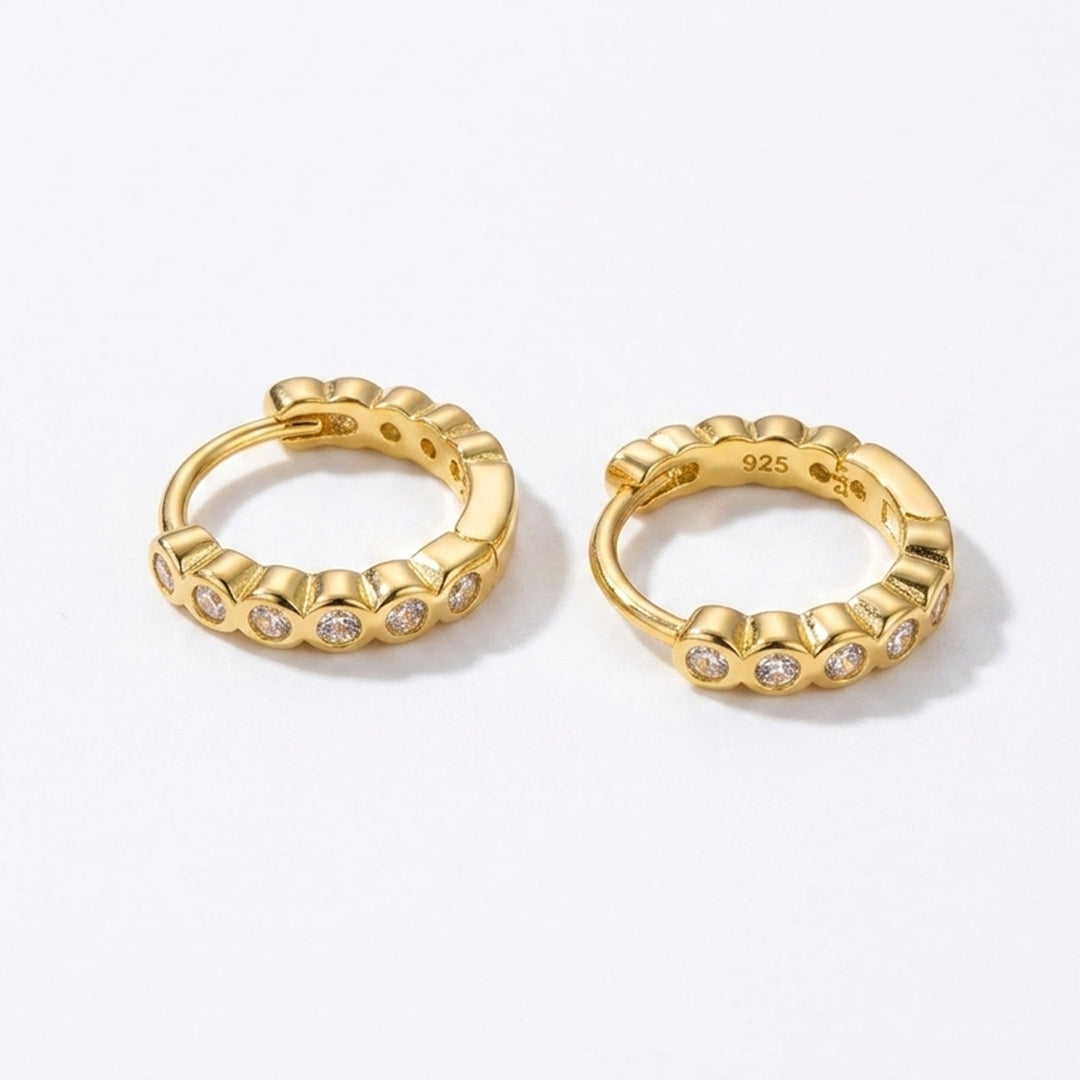 Bezel Crystal Hoops
