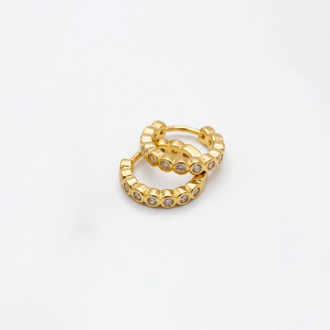 Bezel Crystal Hoops