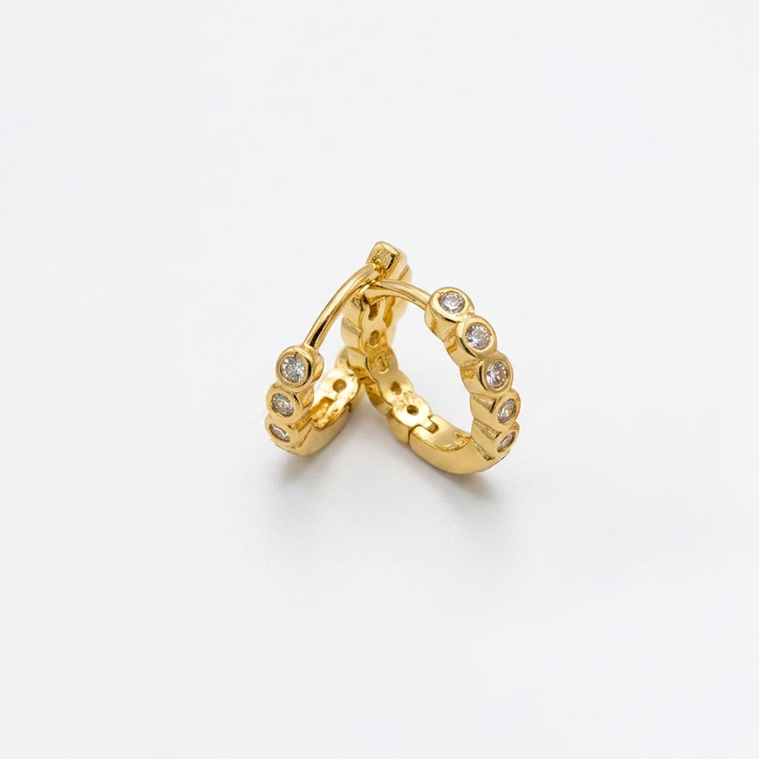 Bezel Crystal Hoops