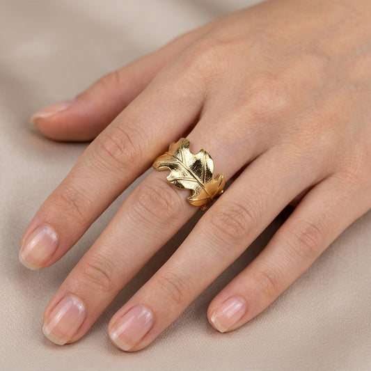 The Golden Leaf Adjustable Ring
