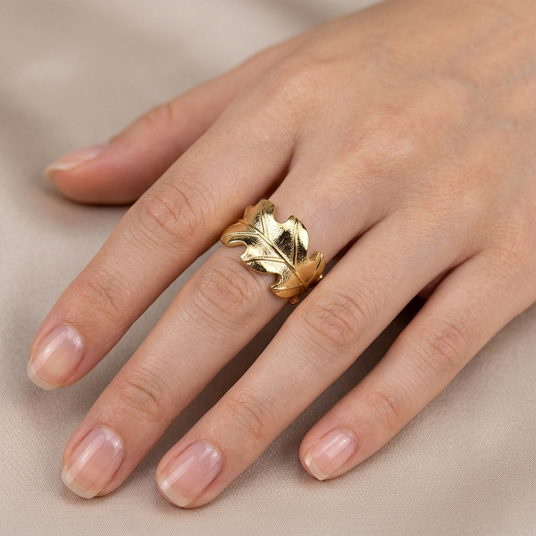 The Golden Leaf Adjustable Ring