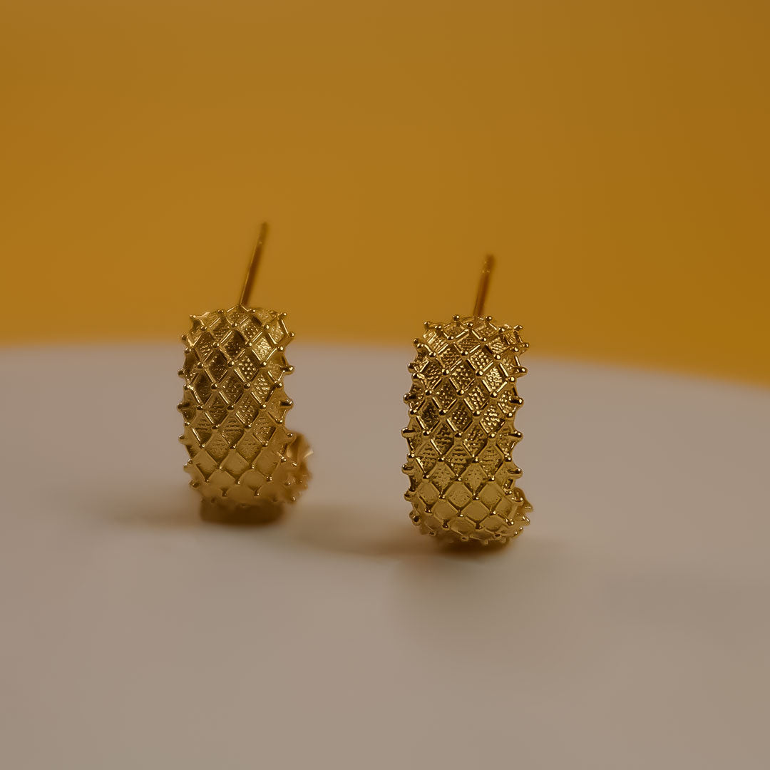 Gold Weave Hoops