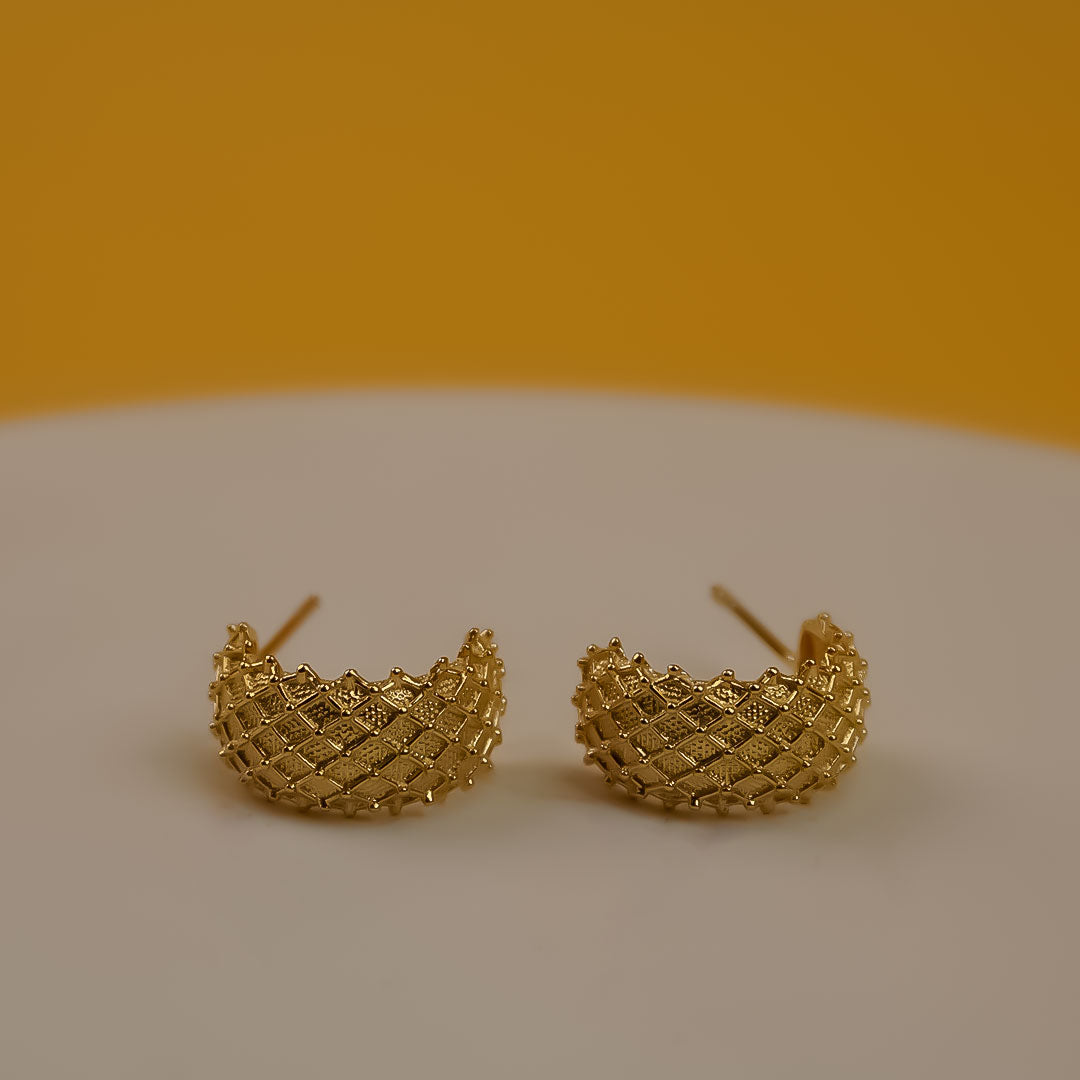 Gold Weave Hoops