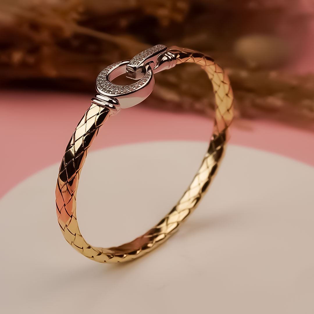 Golden Braided 925 Silver Bracelet