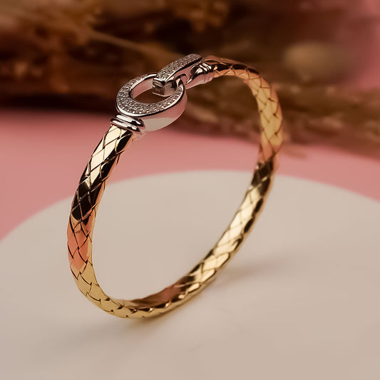 Golden Braided 925 Silver Bracelet