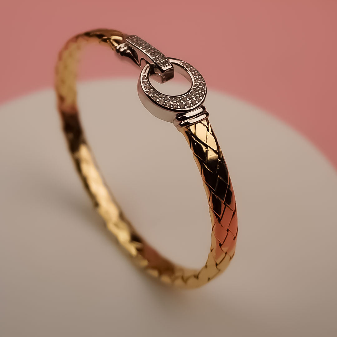 Golden Braided 925 Silver Bracelet