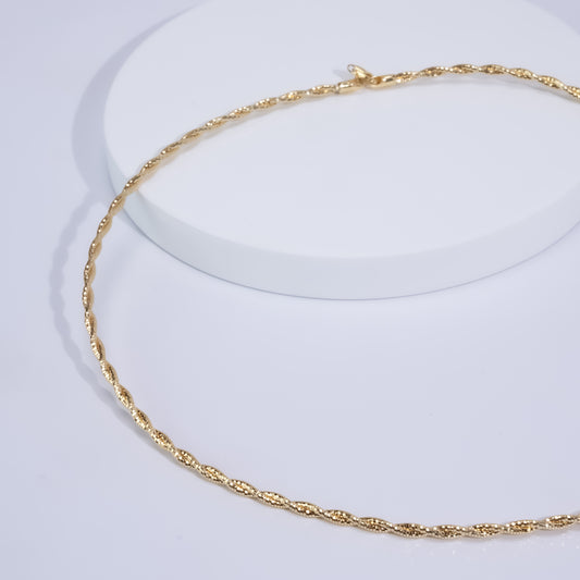 Gold Italian Wire Chain Pure 925 Silver