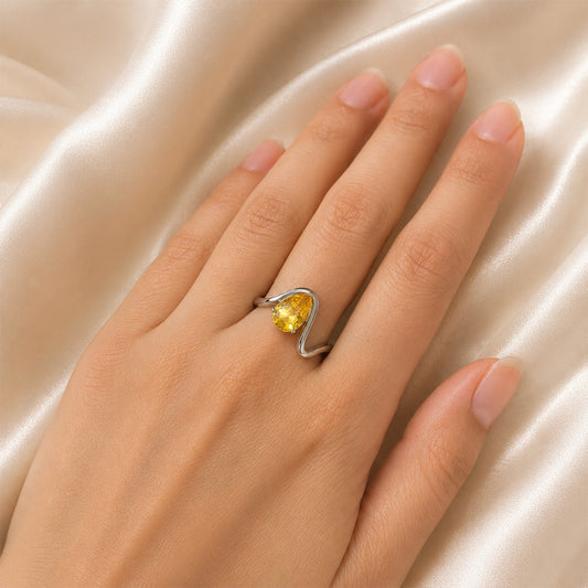 Golden Pearl Adjustable Ring