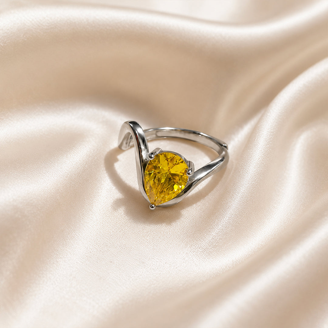 Golden Pearl Adjustable Ring