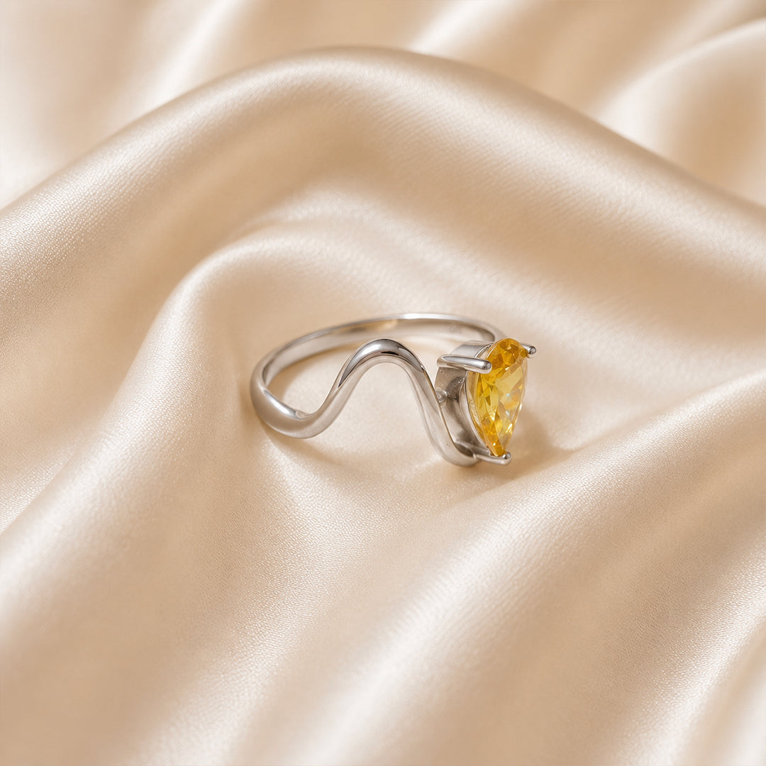 Golden Pearl Adjustable Ring
