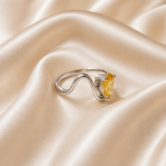 Golden Pearl Adjustable Ring