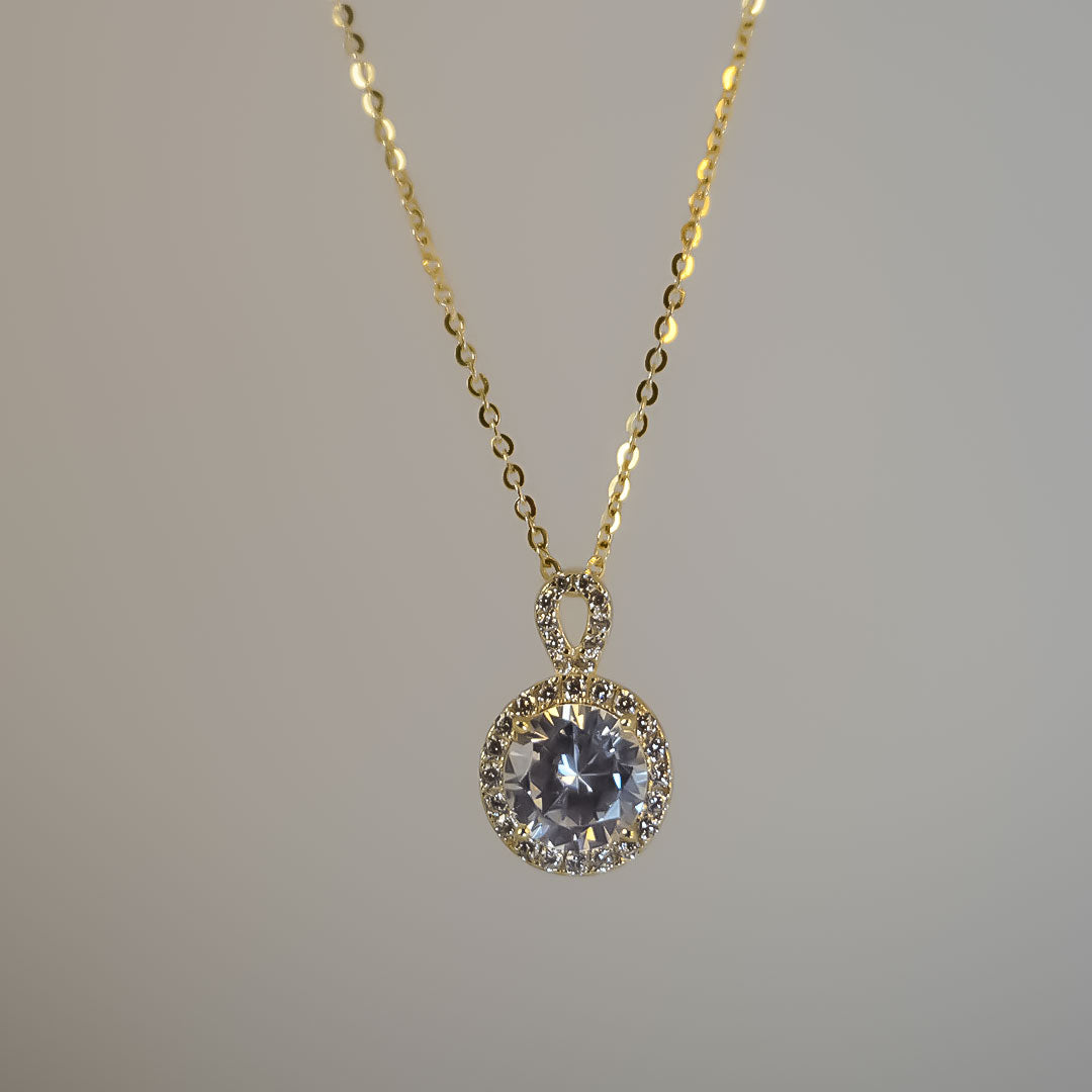 Golden Solitaire Necklace