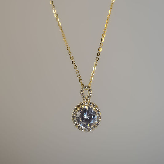 Golden Solitaire Necklace