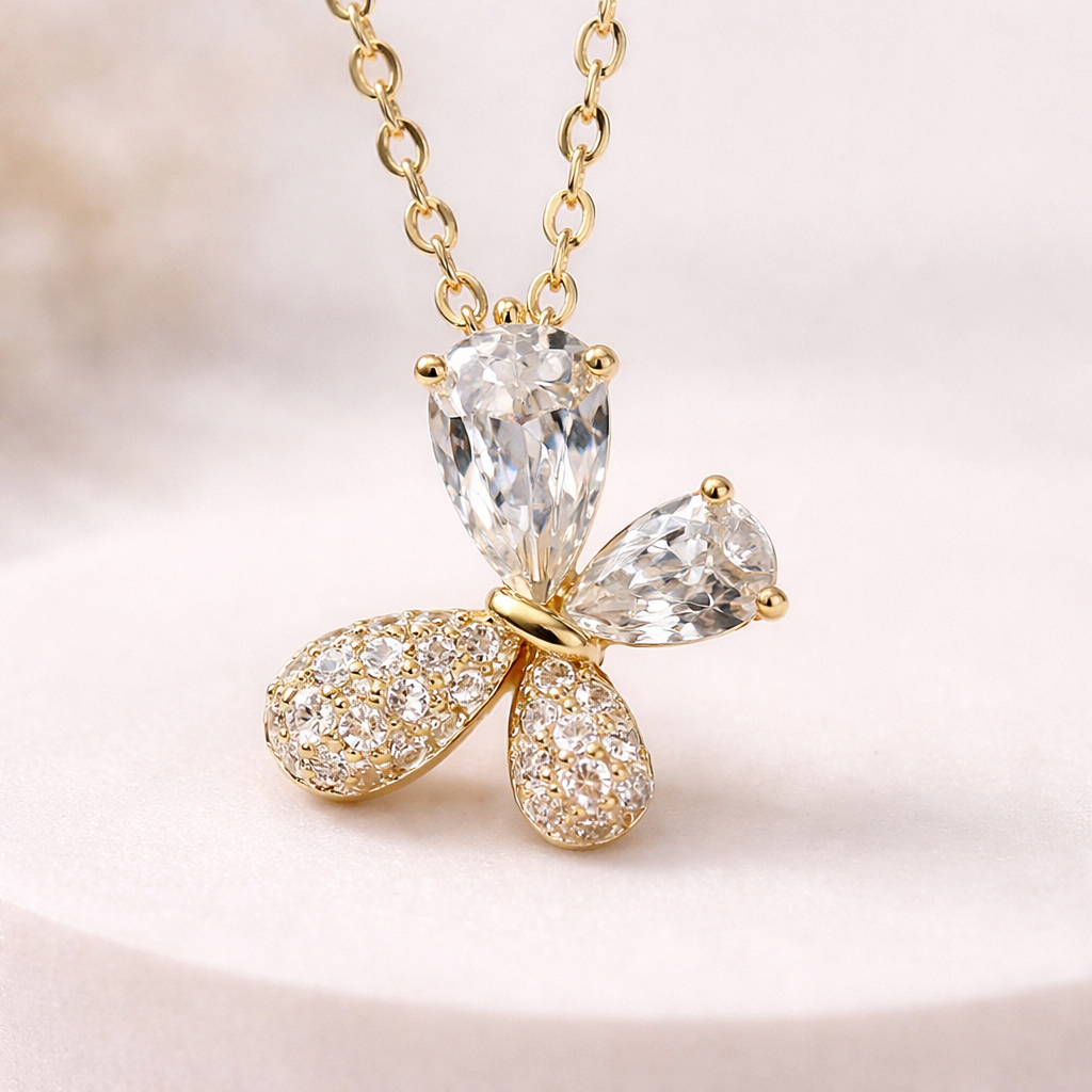 Celestial Butterfly Crystal Jewelry Set – 925 Sterling Silver