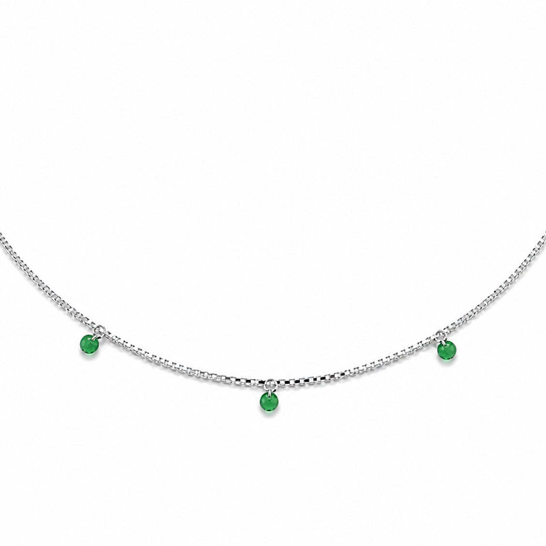 Green Charm Drop Necklace
