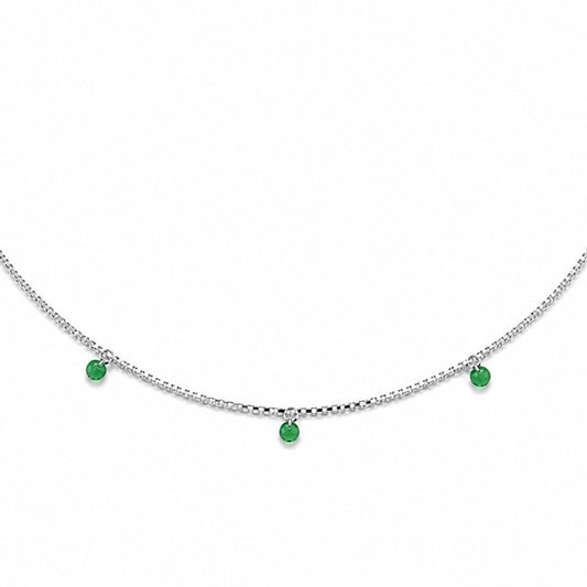 Green Charm Drop Necklace