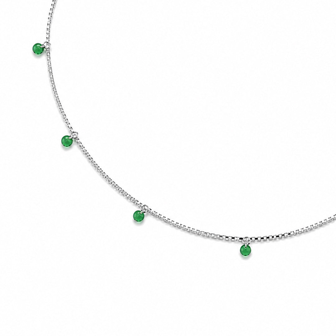 Green Charm Drop Necklace